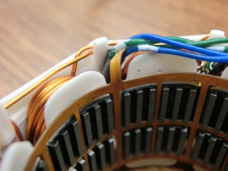 A close up of the Mosolver Servo Motor windings
