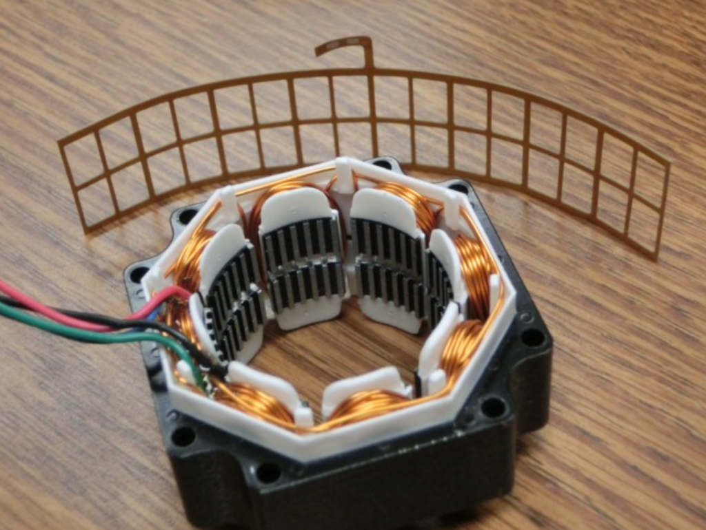 The windings of a Mosolver Servo Motor deconstructed.