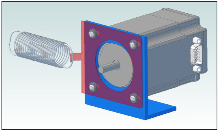 A spring is attached to a servo motor.
